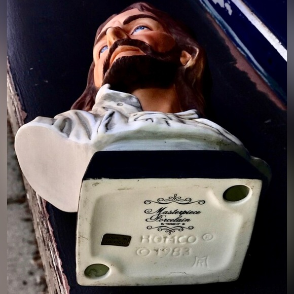 Vintage 1983 Antique 8" HOMCO Masterpiece Figural Ceramic JESUS CHRIST Bust - Picture 5 of 10